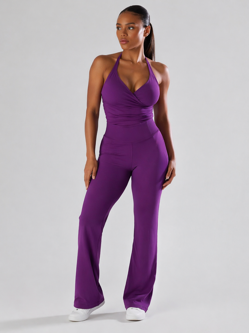 Flare Pants by Lokay - Velvet Burgundy & Soft Plum | Timeless Elegance