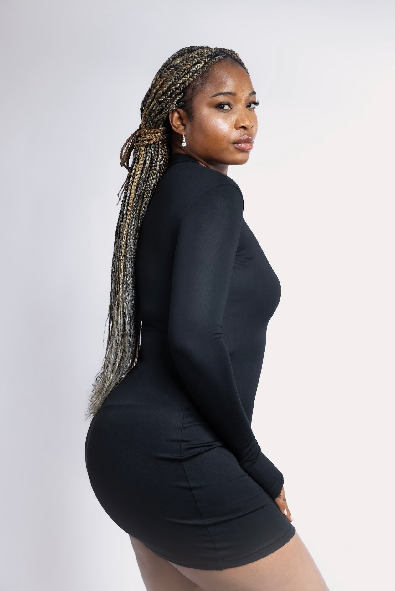 Minimal Bodycon Dress by Lokay - Deep Ebony | Timeless Elegance