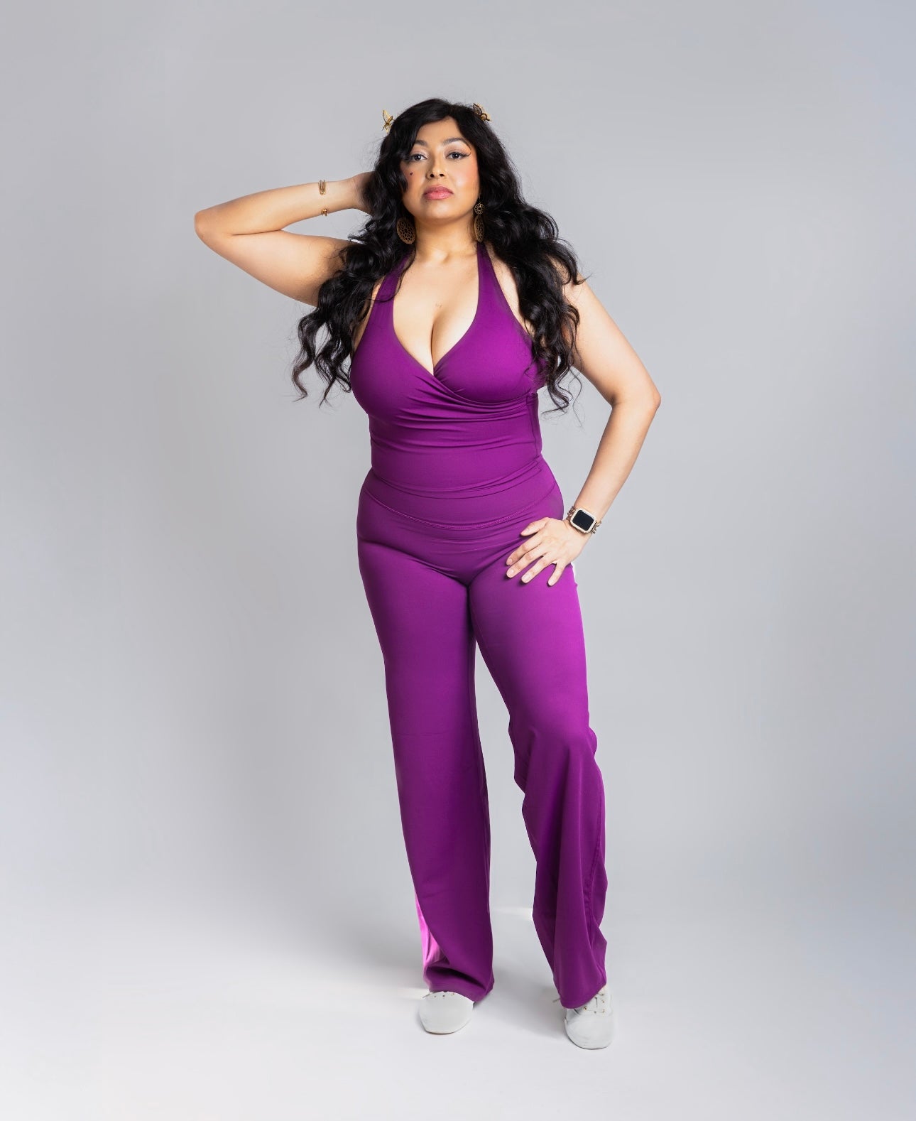 Flare Pants by Lokay - Velvet Burgundy & Soft Plum | Timeless Elegance