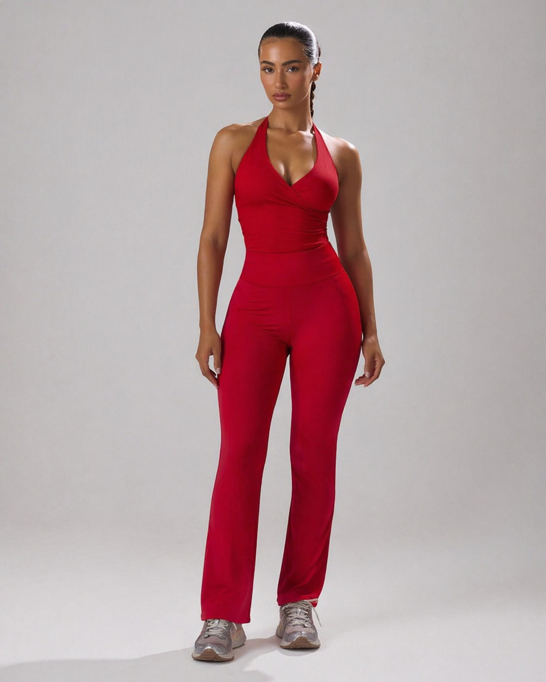 Backless Halter Top by Lokay - Velvet Burgundy & Soft Plum | Daring Elegance