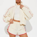 Lokay Cream Shorts – Red Details